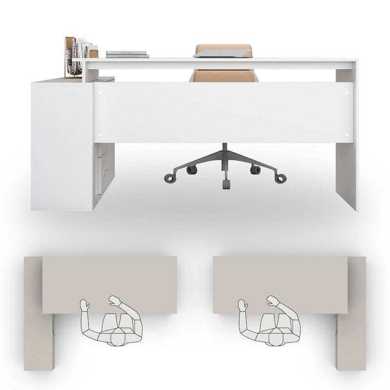 Home Office Computer Desk Corner Desk 55-inch Writing Table