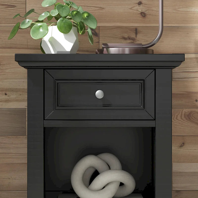 Table de chevet noire
