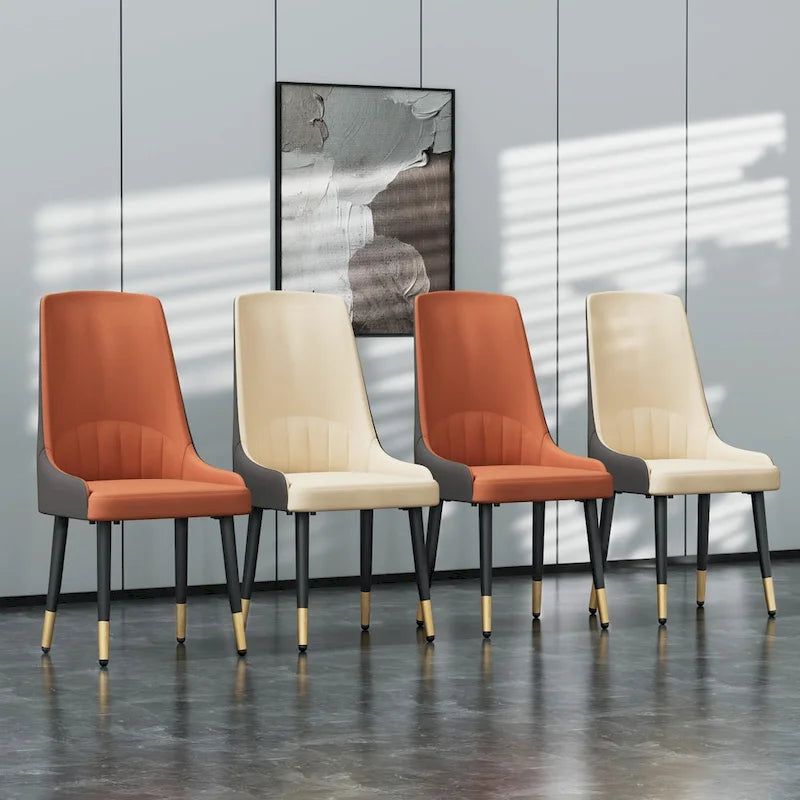 2 pieces Contemporary Leather Dining Chair - 18x19.7x32.3 inch