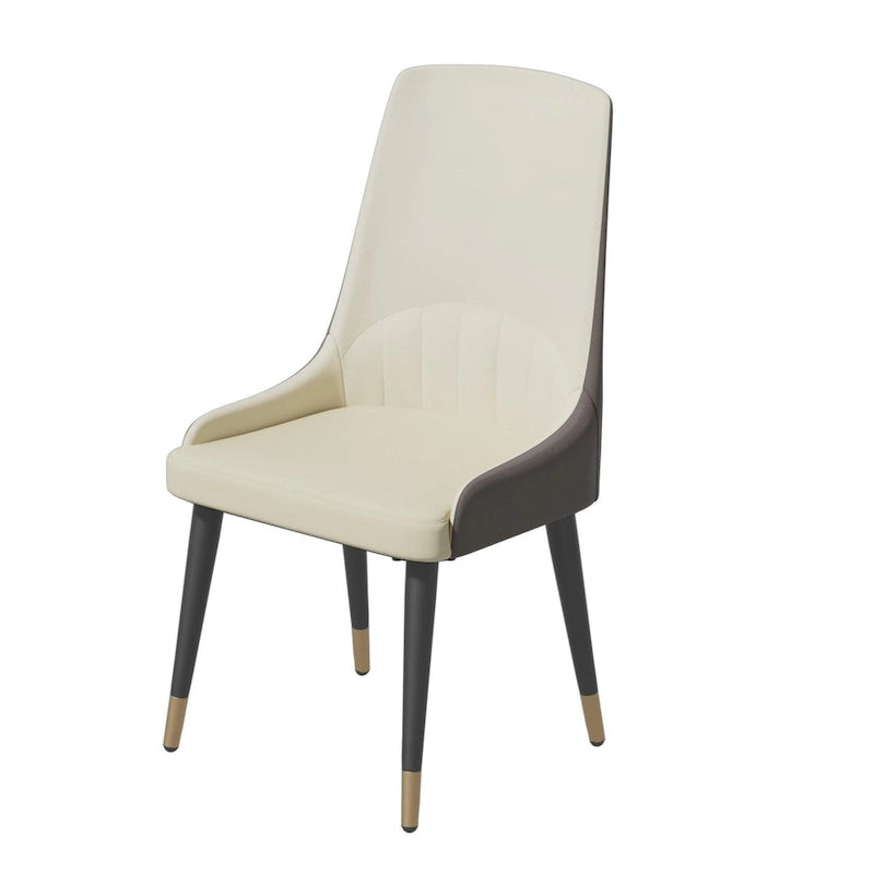 2 pièces, chaise de salle à manger contemporaine en cuir - 18x19.7x32.3 pouces