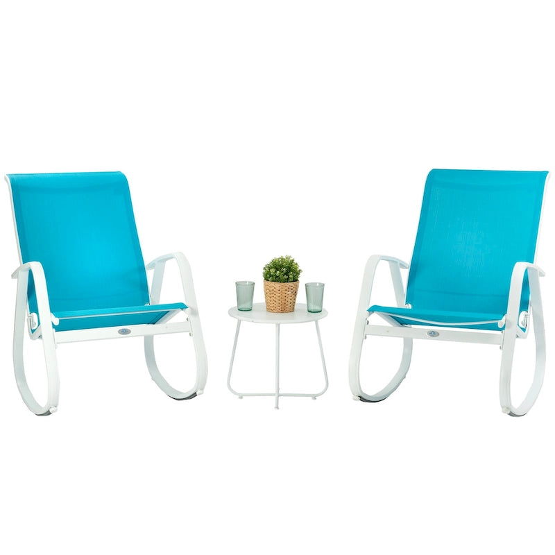 Fauteuil à bascule contemporain d'extérieur pour terrasse, avec assise en bandoulière