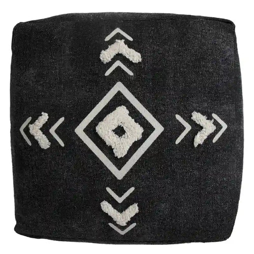 Pouf nero in cotone 100% da 18