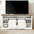 68 Rustic Sliding Barn Door TV Stand White TV Console for 80 TVs
