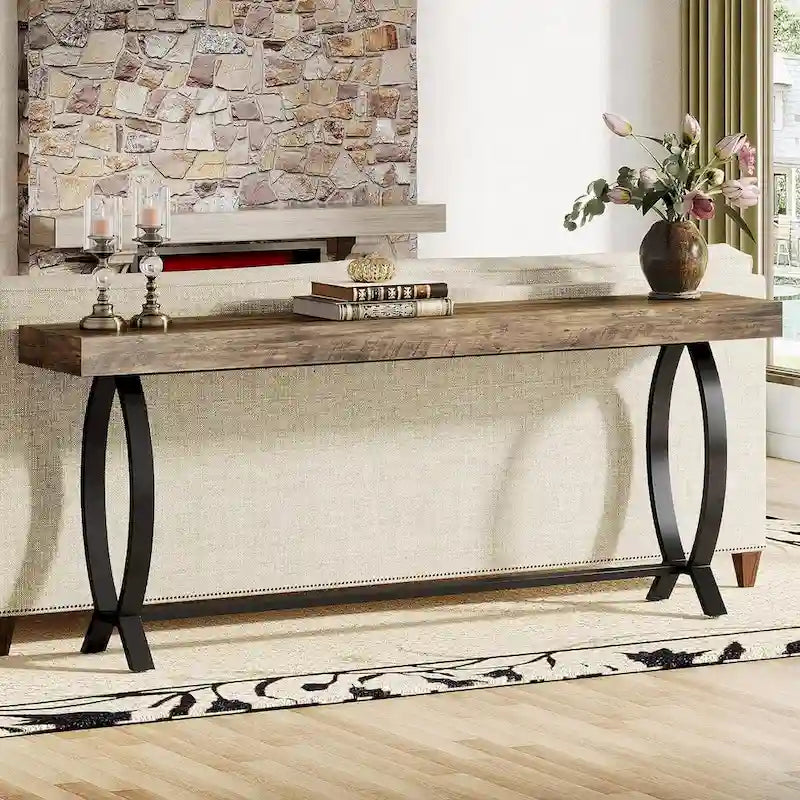 70.87-Inch Console Foyer Table for Entryway, Narrow Long Sofa Table Behind Couch