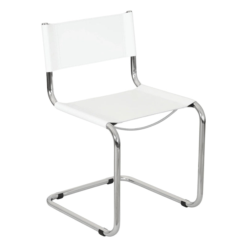 Cantilever Side Chair w/ Chrome Frame (Various Bonded Leather Colors)