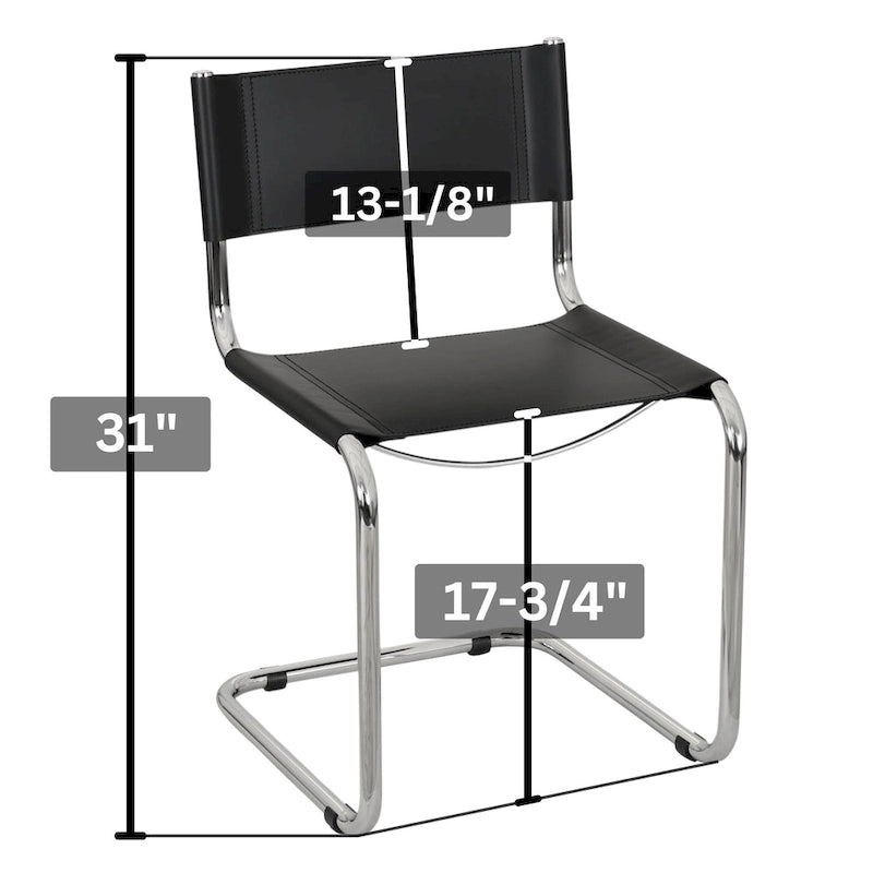 Cantilever Side Chair w/ Chrome Frame (Various Bonded Leather Colors)