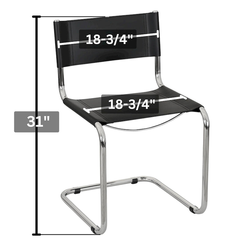 Cantilever Side Chair w/ Chrome Frame (Various Bonded Leather Colors)
