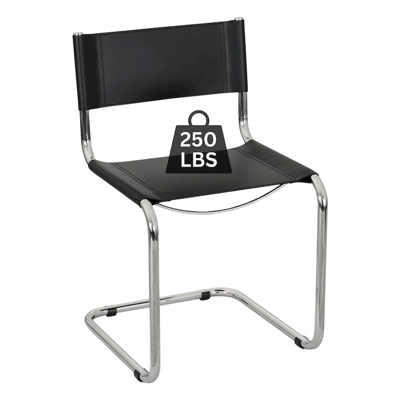 Cantilever Side Chair w/ Chrome Frame (Various Bonded Leather Colors)