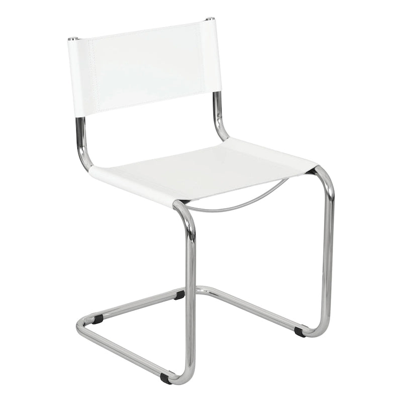 Cantilever Side Chair w/ Chrome Frame (Various Bonded Leather Colors)