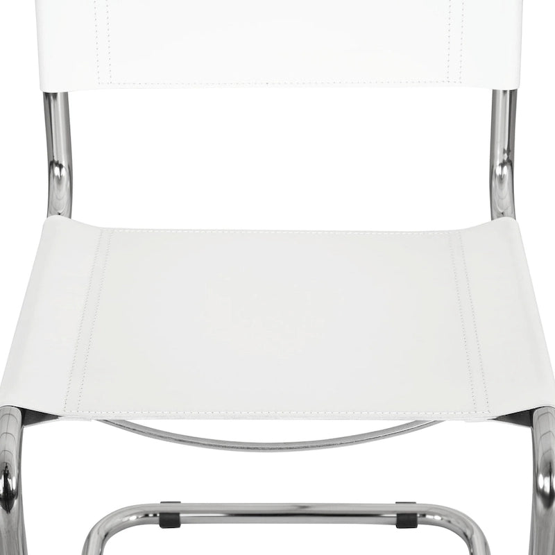 Cantilever Side Chair w/ Chrome Frame (Various Bonded Leather Colors)