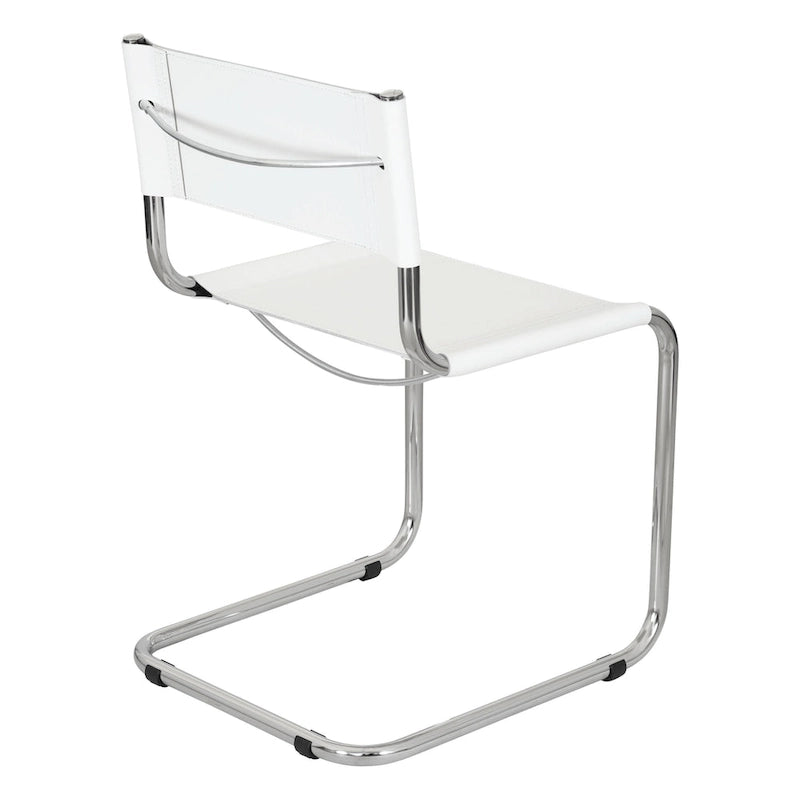 Cantilever Side Chair w/ Chrome Frame (Various Bonded Leather Colors)