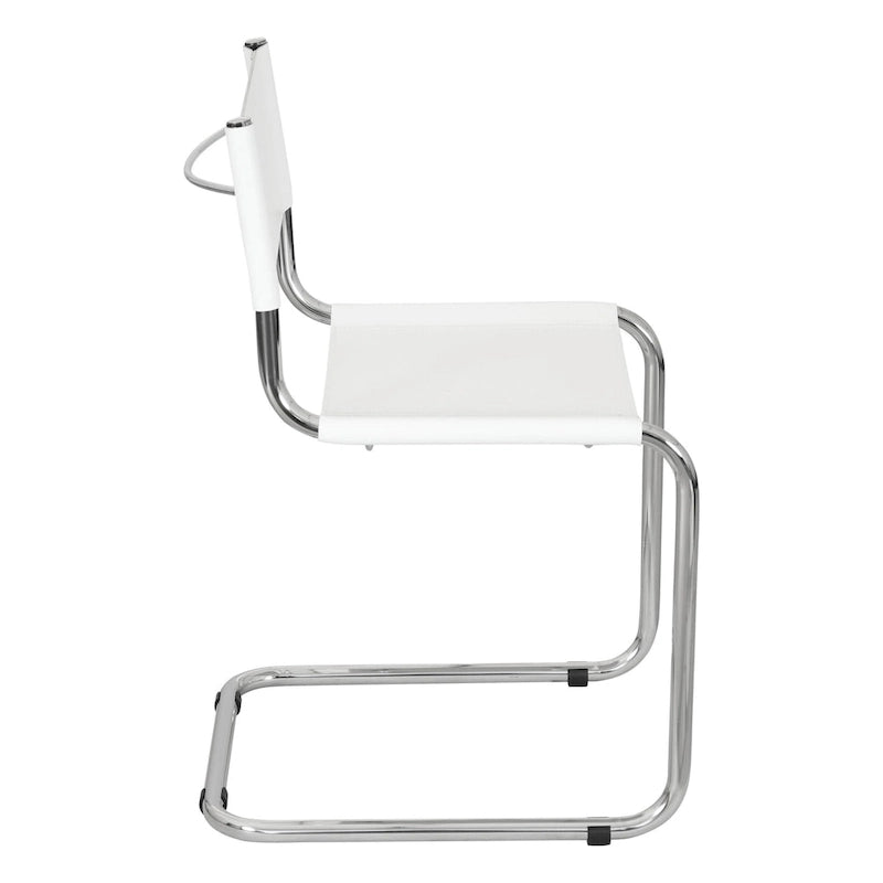 Cantilever Side Chair w/ Chrome Frame (Various Bonded Leather Colors)