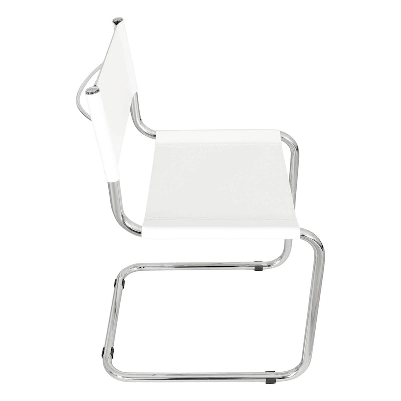 Cantilever Side Chair w/ Chrome Frame (Various Bonded Leather Colors)