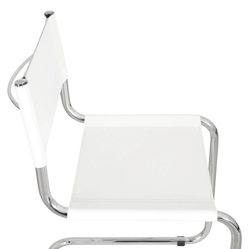 Cantilever Side Chair w/ Chrome Frame (Various Bonded Leather Colors)