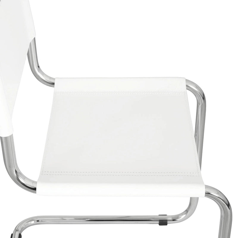 Cantilever Side Chair w/ Chrome Frame (Various Bonded Leather Colors)